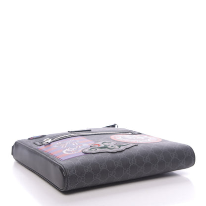 Gucci GG Supreme Monogram Night Courrier Flat Messenger Bag Black Multicolor 4 of 10