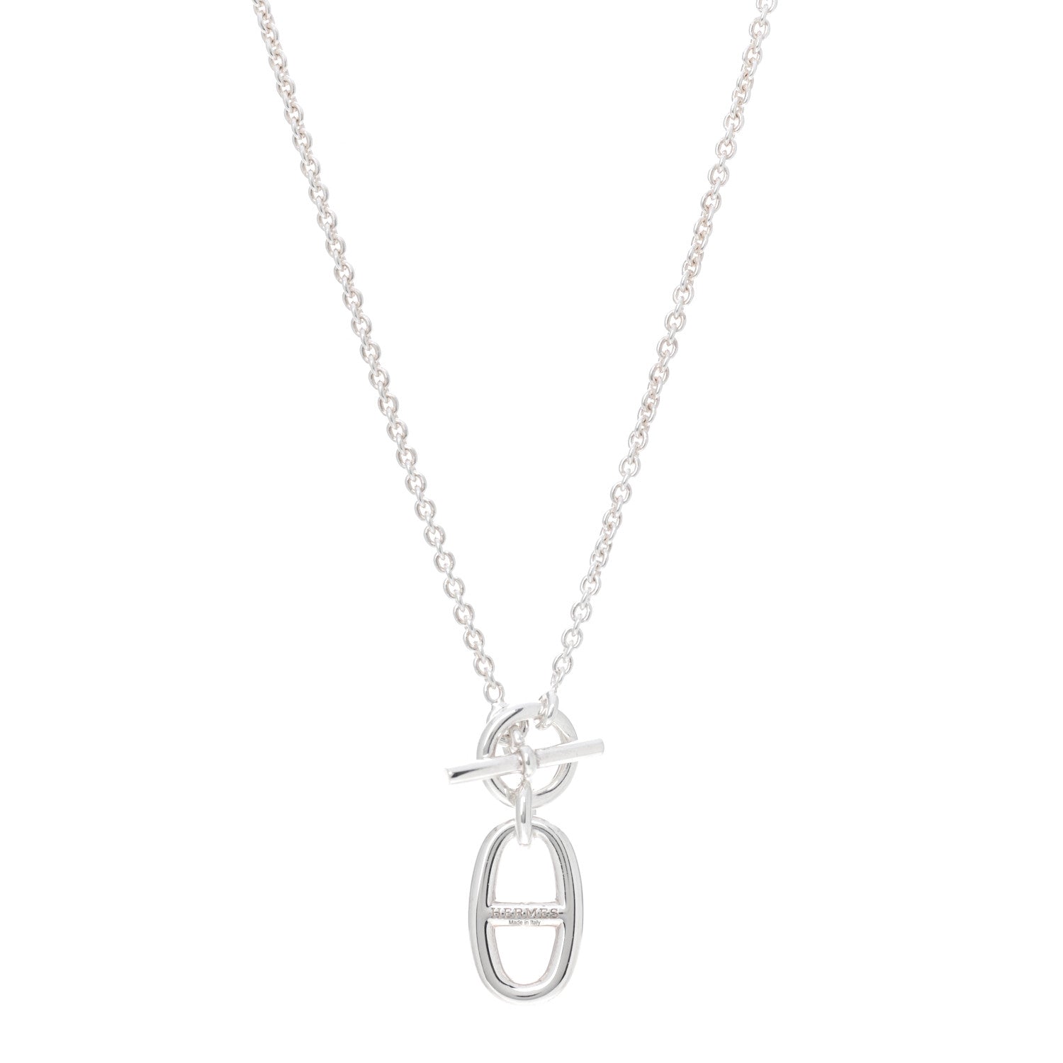 Hermes Sterling Silver Amulette Chaine d'Ancre Necklace 1 of 6