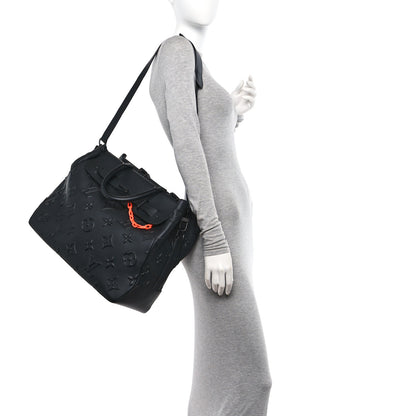 Louis Vuitton Monogram Seal Steamer Tote Black 2 of 9