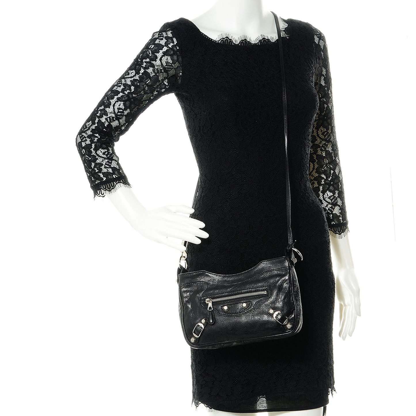 Agneau Giant 12 Silver Hardware Hip Black