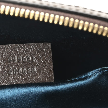 Gucci GG Supreme Monogram Textured Dollar Calfskin Web Small Ophidia Dome Shoulder Bag Beige Ebony New Acero 7 of 10