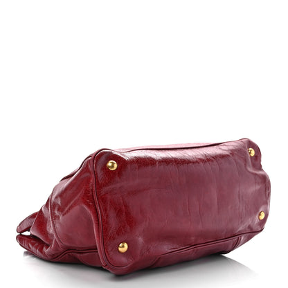 Prada Vitello Shine Shopping Satchel Rosso 3 of 12