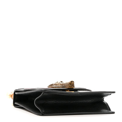 Gucci GG Supreme Monogram Goatskin Pearl Mini Fox Broche Bamboo Top Handle Bag Beige Ebony Black Hibiscus Red Mystic White 4 of 10