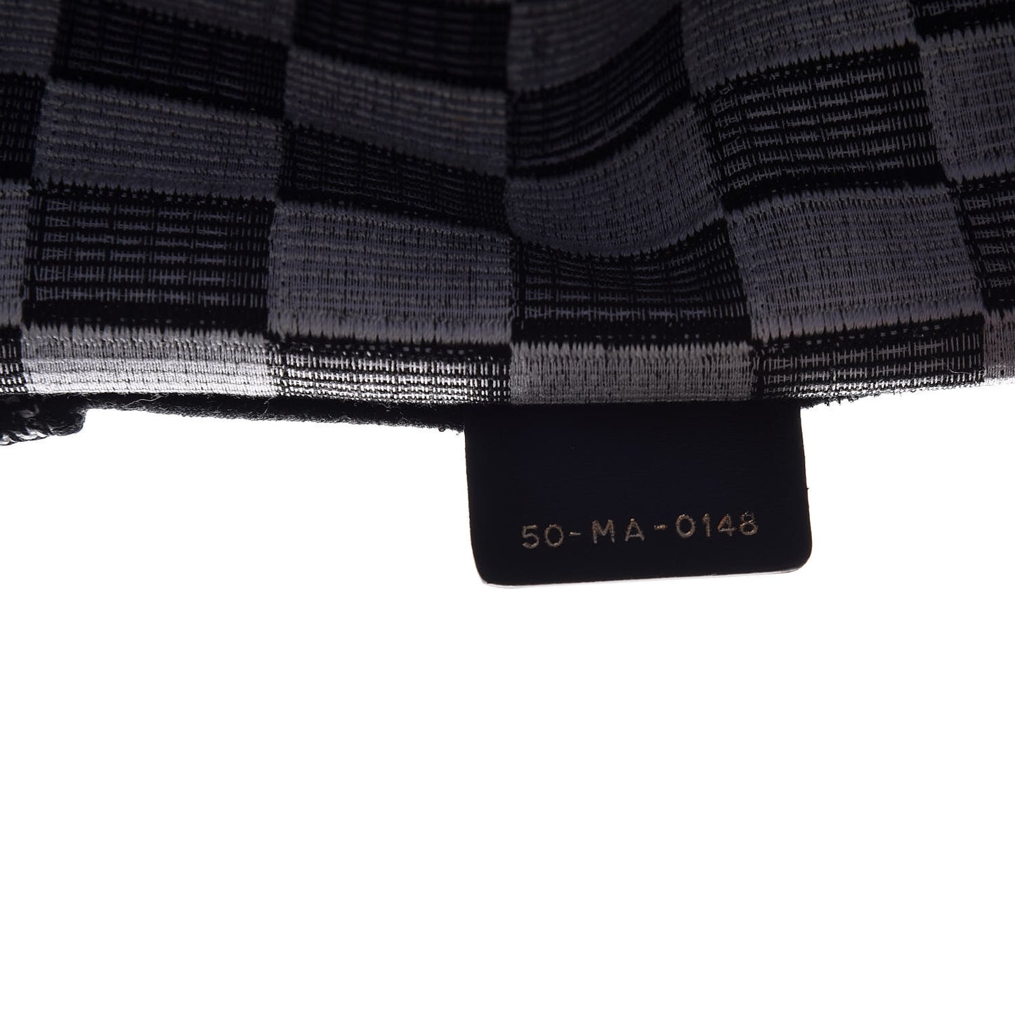 Canvas Embroidered Checkered Book Tote Black White