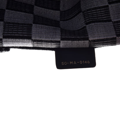 Christian Dior Canvas Embroidered Checkered Book Tote Black White 7 of 9