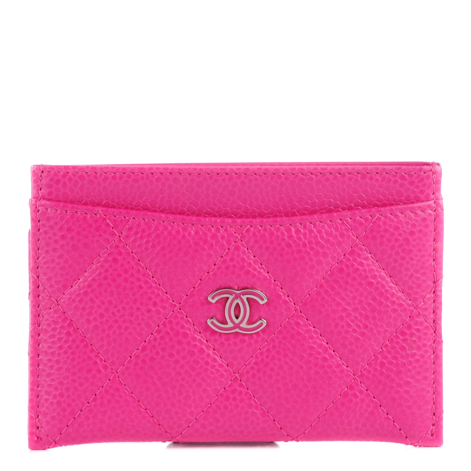Chanel Caviar Quilted Card Holder Pink 1 of 8