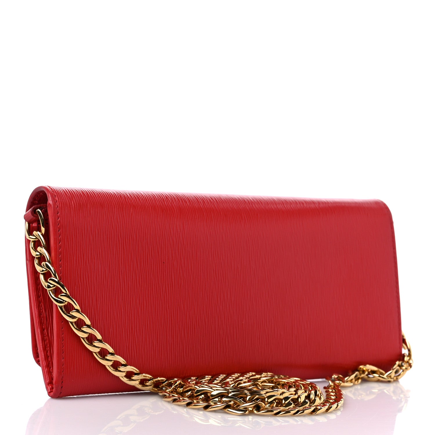 Prada Vitello Move Metal Oro Chain Wallet Lacca 1320570 – FASHIONPHILE