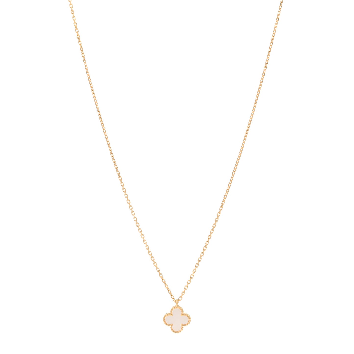 18K Yellow Gold Mother of Pearl Sweet Alhambra Pendant Necklace
