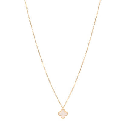 Van Cleef & Arpels 18K Yellow Gold Mother of Pearl Sweet Alhambra Pendant Necklace 1 of 5