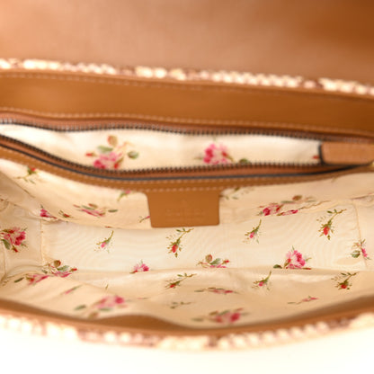 Gucci Raffia Elaphe Matelasse Small GG Marmont Shoulder Bag Natural Cream Brown 5 of 10