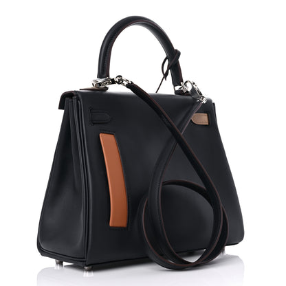 Hermes Swift Colormatic Kelly Retourne 25 Caban Black Chai Gold Etoupe 2 of 9