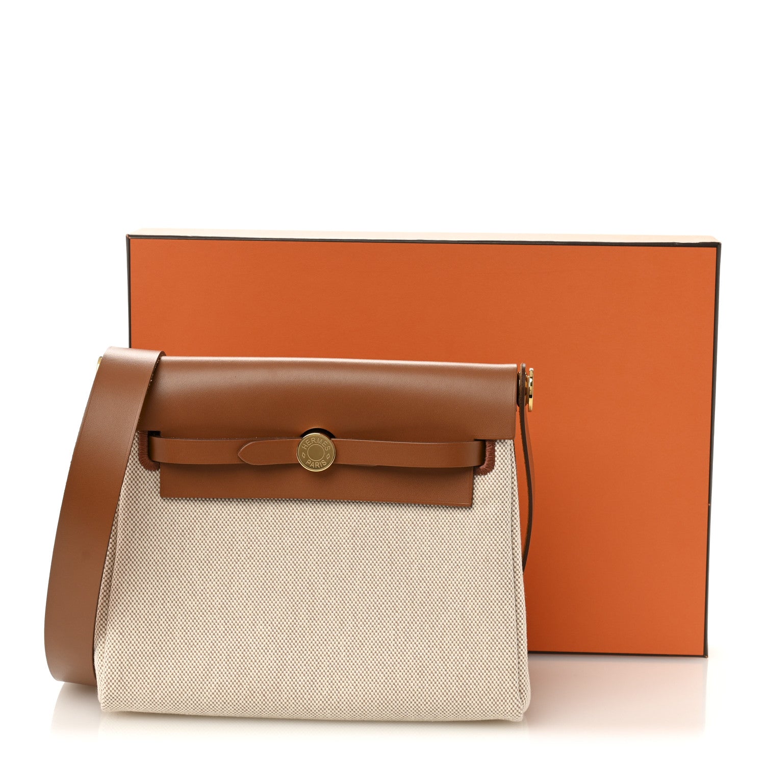 Hermes Military Toile Vache Hunter Herbag Zip Retourne 20 Ecru Beige Fauve 11 of 11