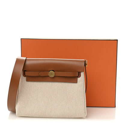 Hermes Military Toile Vache Hunter Herbag Zip Retourne 20 Ecru Beige Fauve 11 of 11