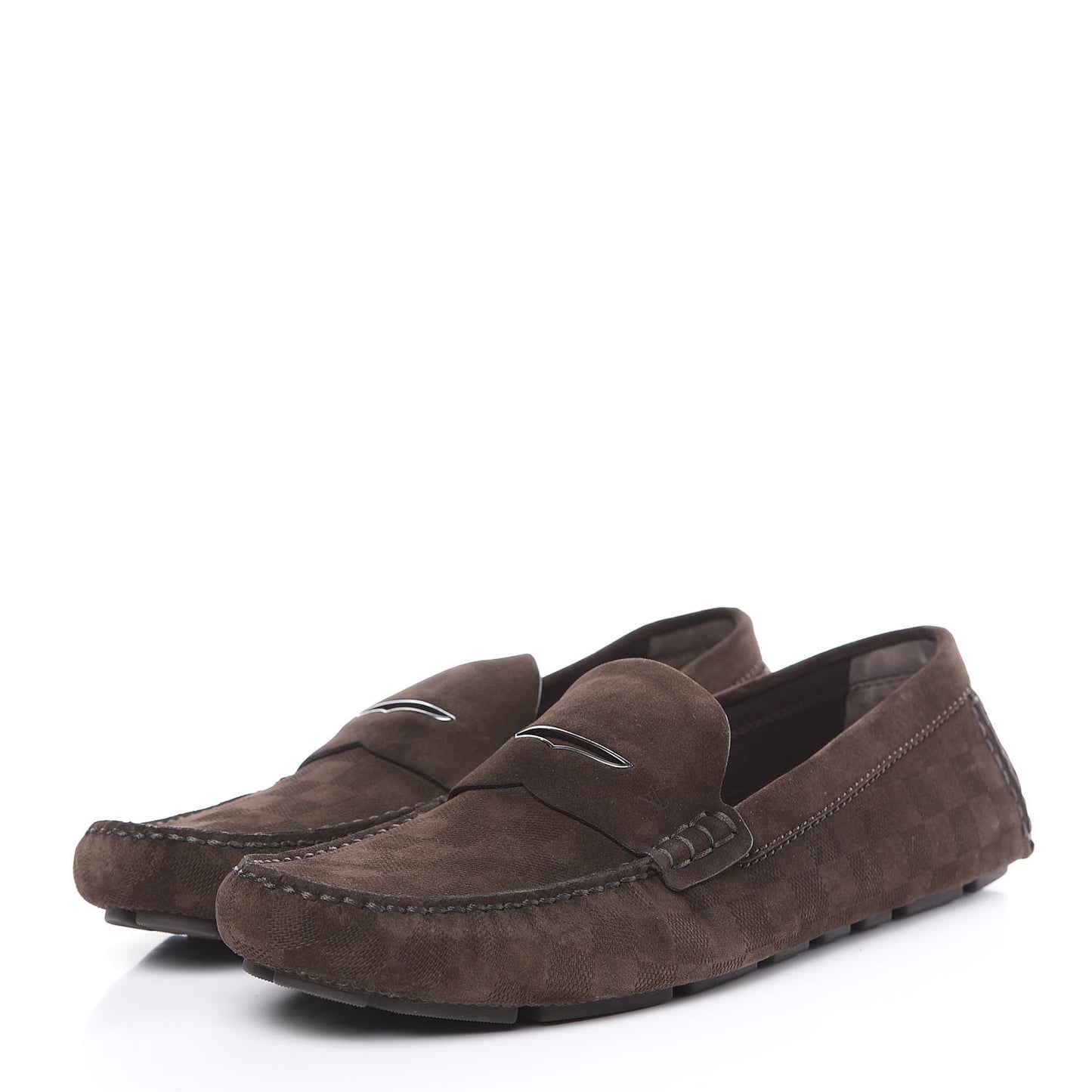 Suede Calfskin Mens Moccasin Loafers 12 Brown
