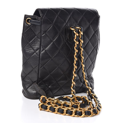 Chanel Lambskin Quilted Drawstring Backpack Black 3 of 11
