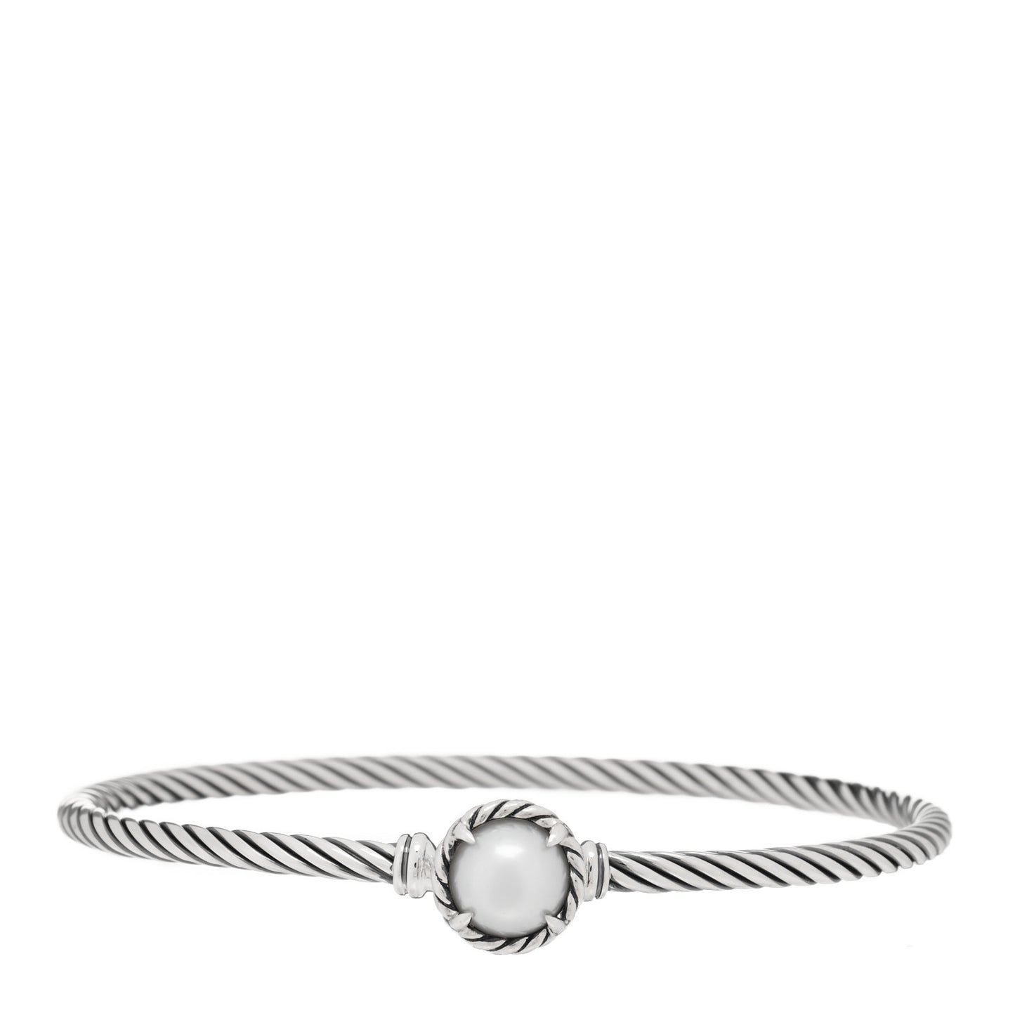 Sterling Silver Pearl 3mm Chatelaine Bracelet