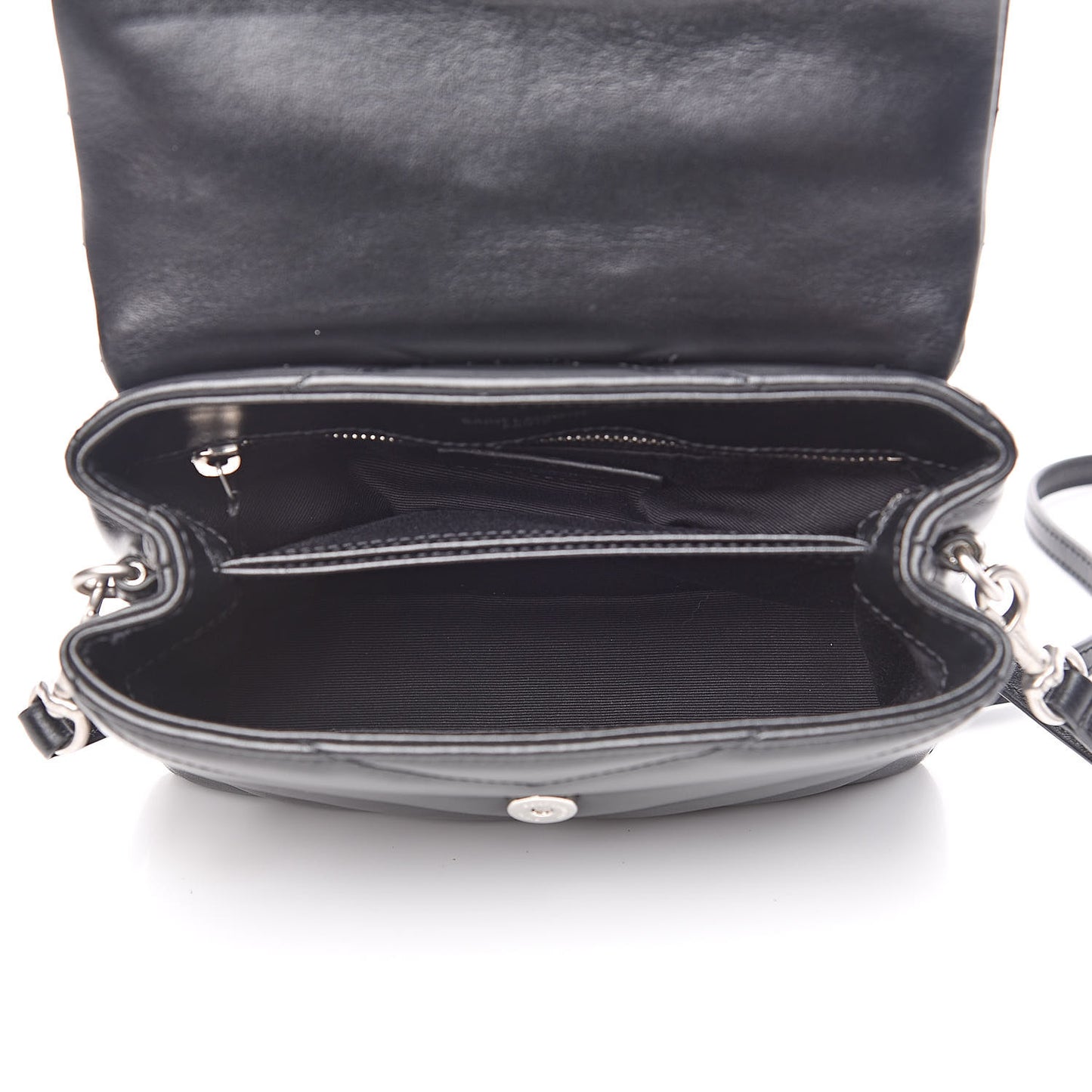 Calfskin Y Quilted Monogram Toy Loulou Crossbody Bag Black