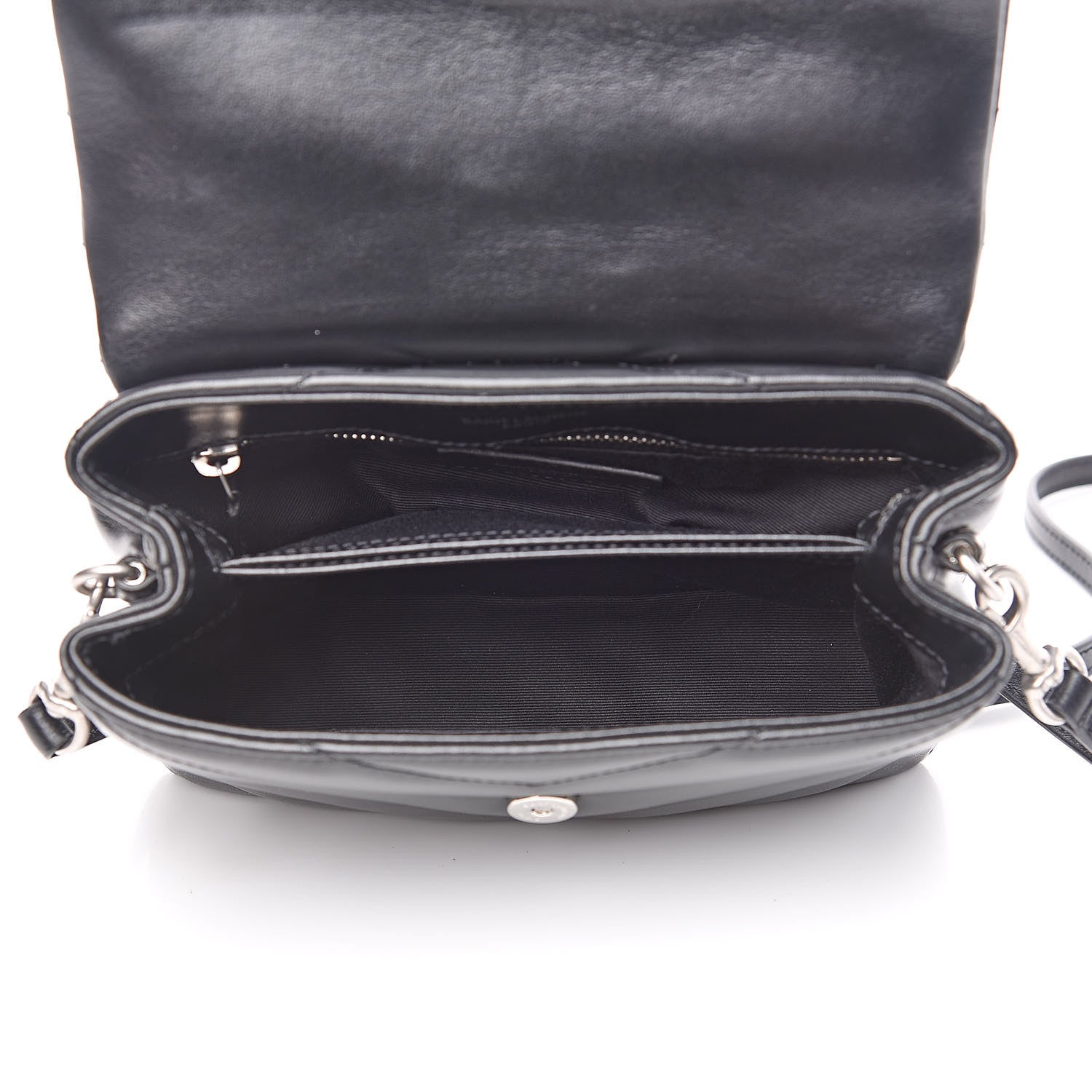 Saint Laurent Calfskin Y Quilted Monogram Toy Loulou Crossbody Bag Black 5 of 9