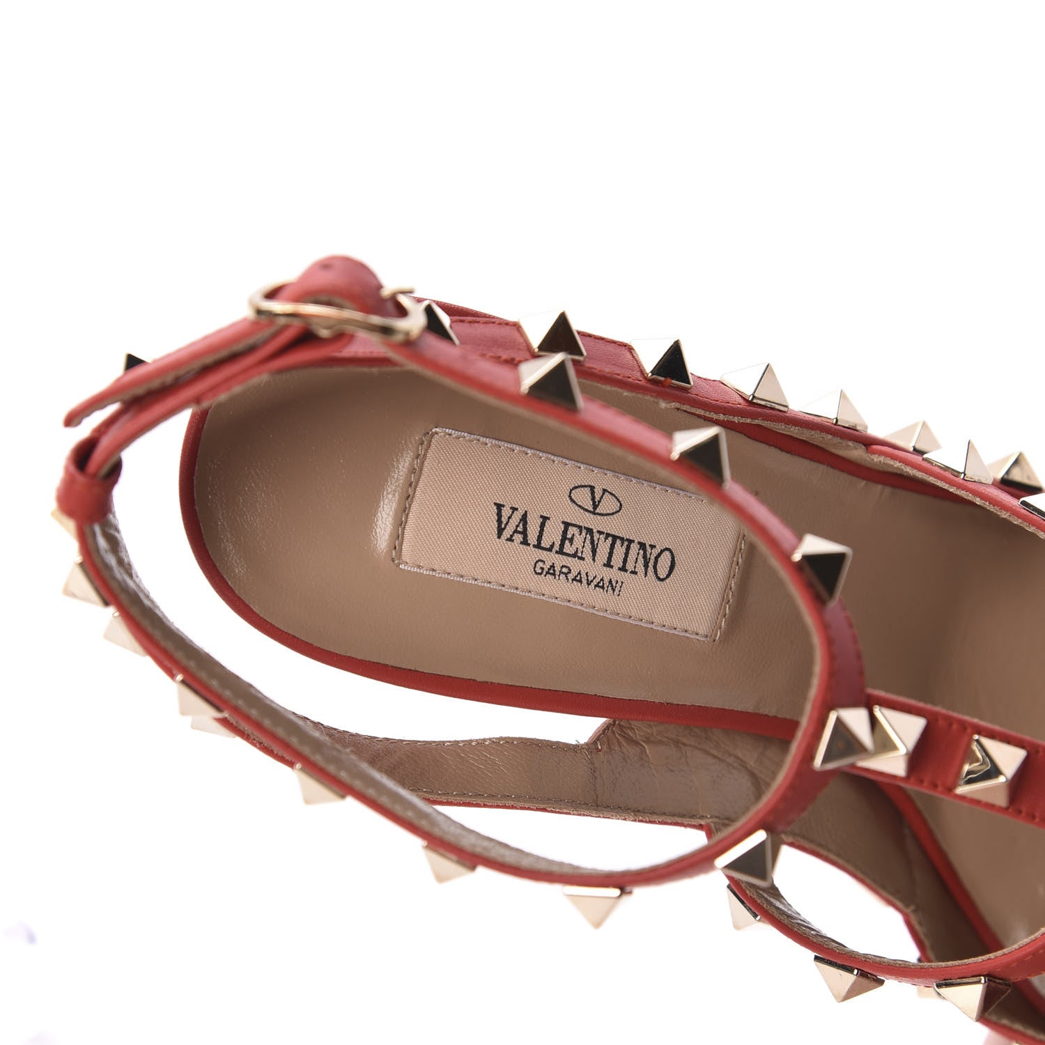 Valentino Garavani Pebbled Calfskin Rockstud Ankle Strap 100mm Pumps 38.5 Rock Pink 7 of 8