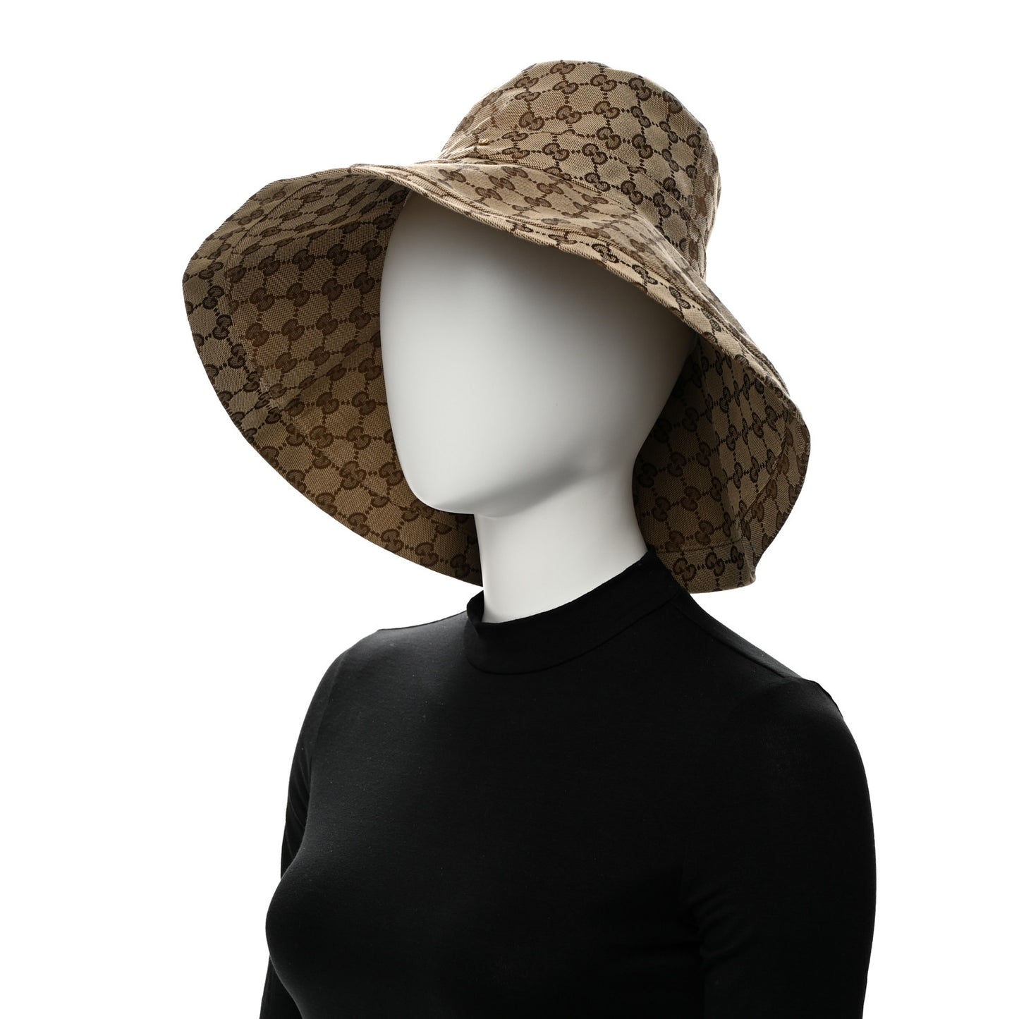 Monogram Wide Brim Hat M Beige