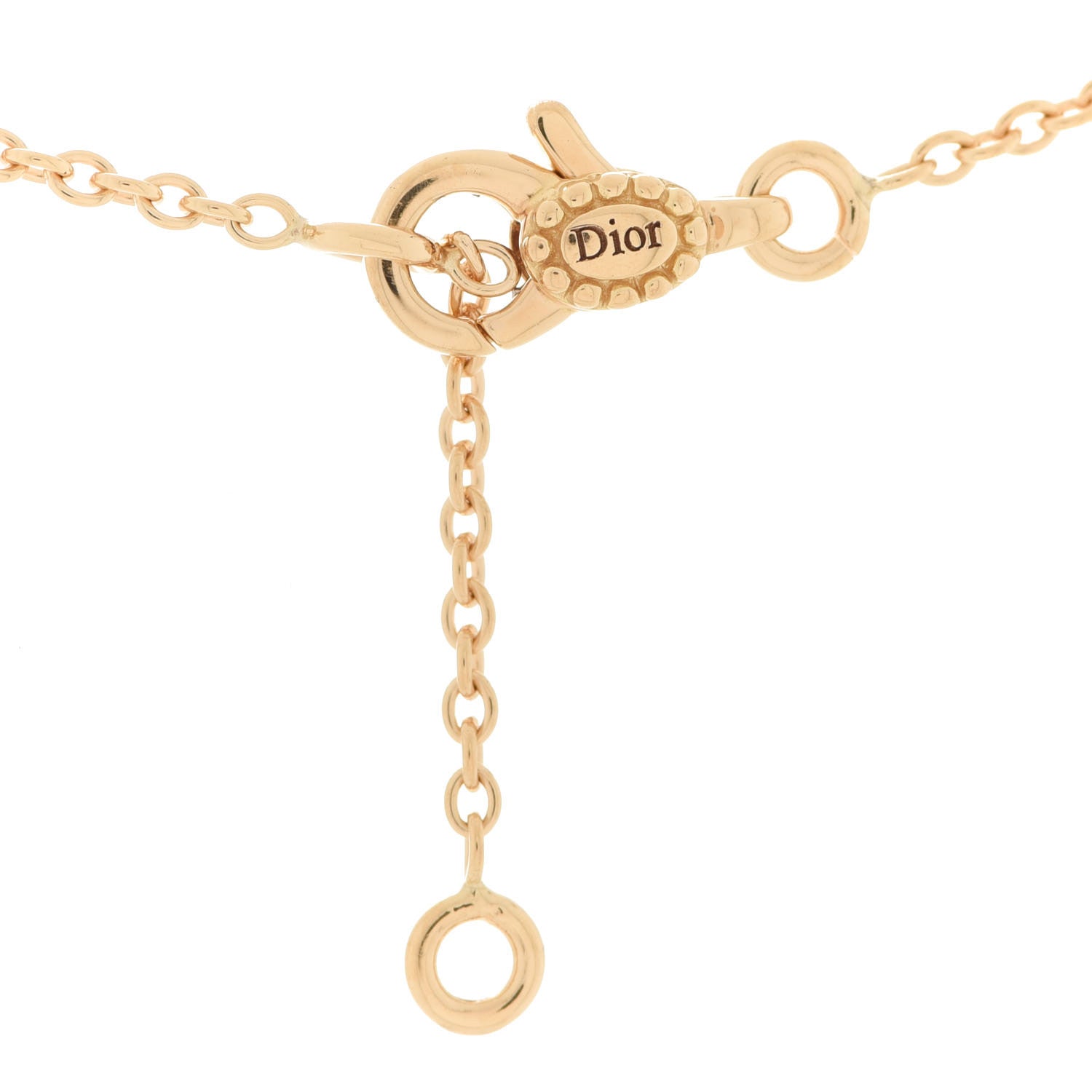 Christian Dior 18K Yellow Gold Diamond Mimirose Pendant Necklace 4 of 7