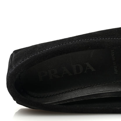 Prada Suede Metal Driving Loafers 36 Black 7 of 8