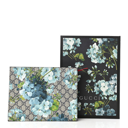 Gucci GG Supreme Monogram Blooms Large Cosmetic Case Beige Blue Navy Hibiscus Red 7 of 7