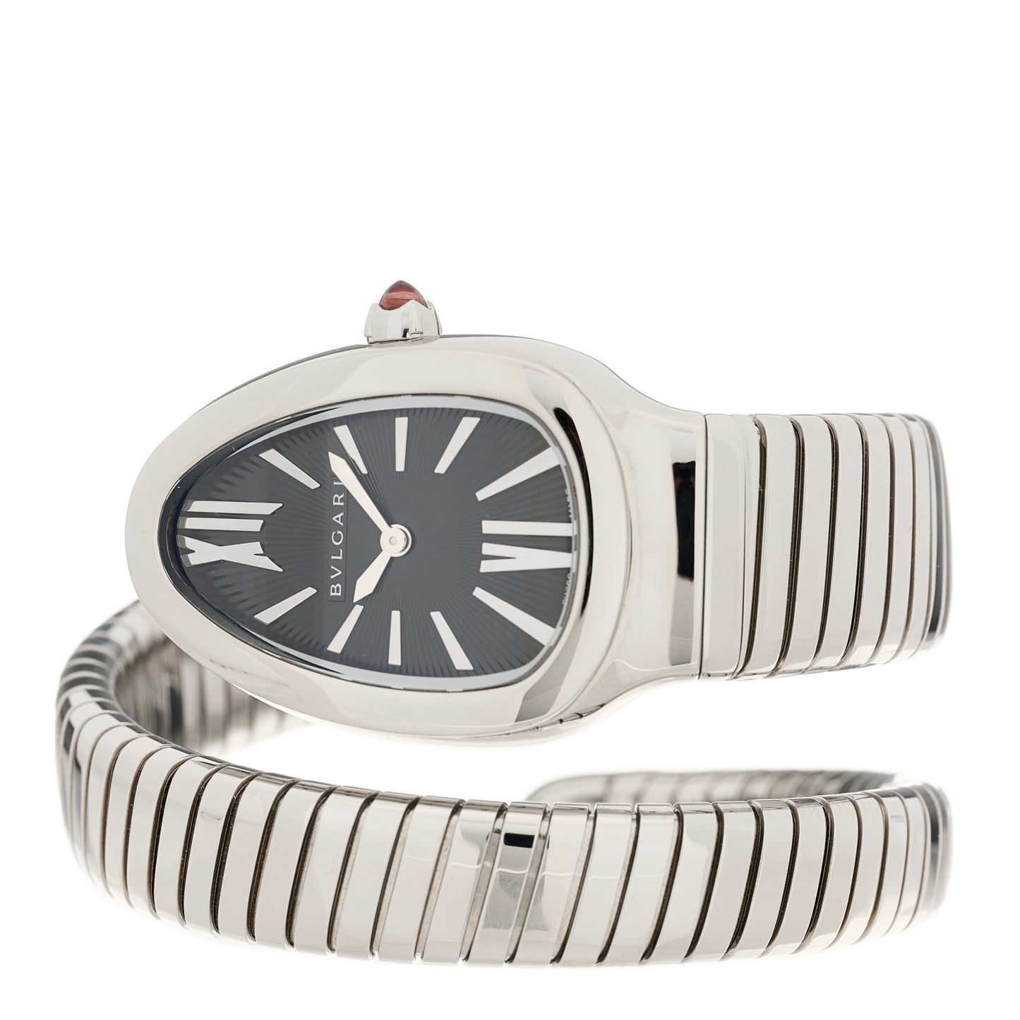 Stainless Steel 35mm Serpenti Tubogas Quartz Watch Black