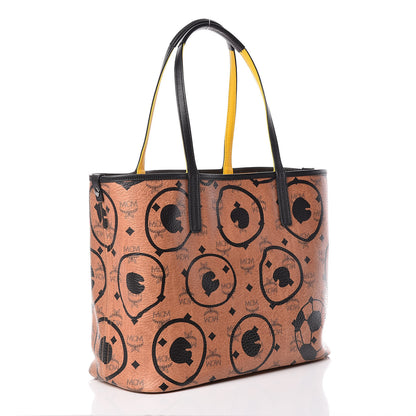 MCM Visetos Soccer Medium Shopper Tote Cognac 3 of 10
