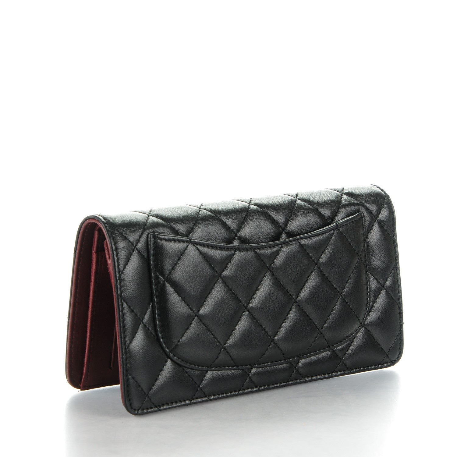 Chanel Lambskin Quilted Yen Wallet Black 3 of 8