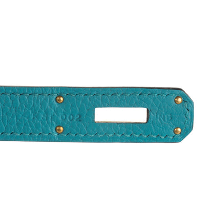 Hermes Taurillon Clemence Birkin 35 Turquoise 9 of 23