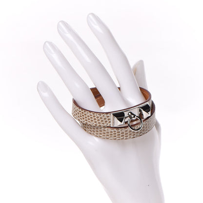 Hermes Lizard Rivale Double Tour Bracelet M Ficelle 2 of 7
