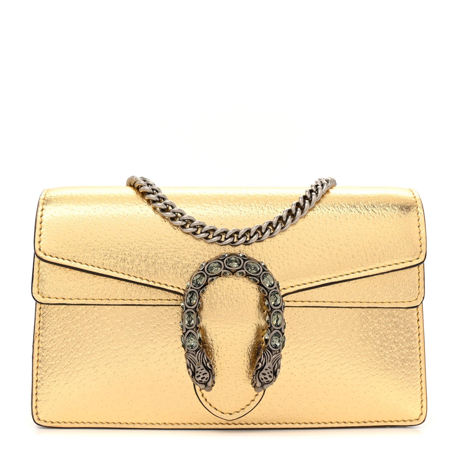 Gucci Metallic Calfskin Super Mini Dionysus Shoulder Bag Gold 1 of 10