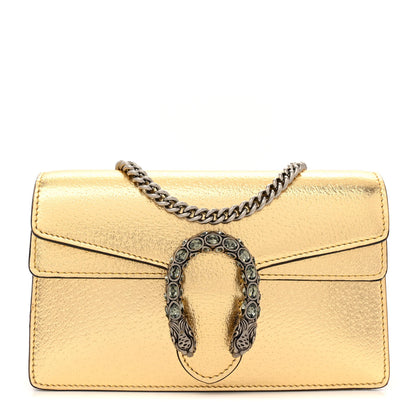 Gucci Metallic Calfskin Super Mini Dionysus Shoulder Bag Gold 1 of 10