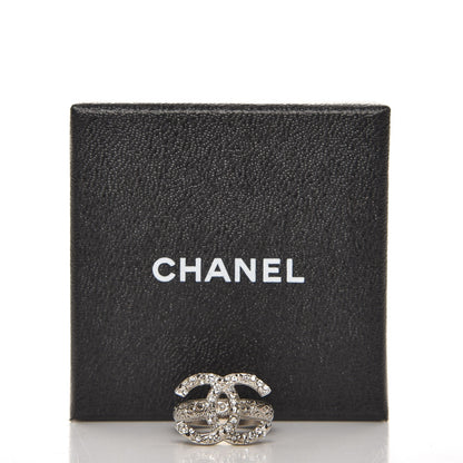 Chanel Crystal CC Ring 6 Silver 10 of 10
