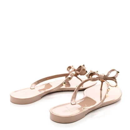 Valentino Garavani PVC Jelly Rockstud Bow Thong Sandals 41 Poudre 4 of 8