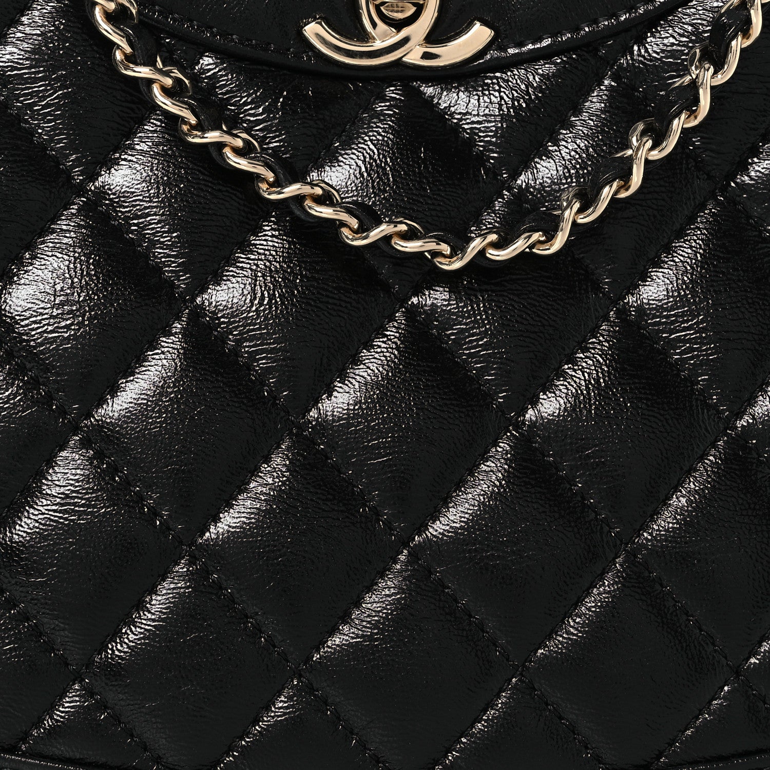 Chanel Shiny Quilted Mini 31 Shopping Bag Black 8 of 10