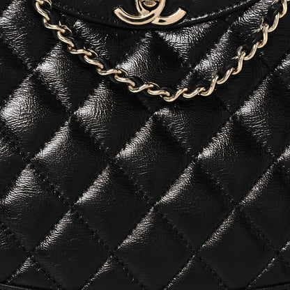 Chanel Shiny Quilted Mini 31 Shopping Bag Black 8 of 10