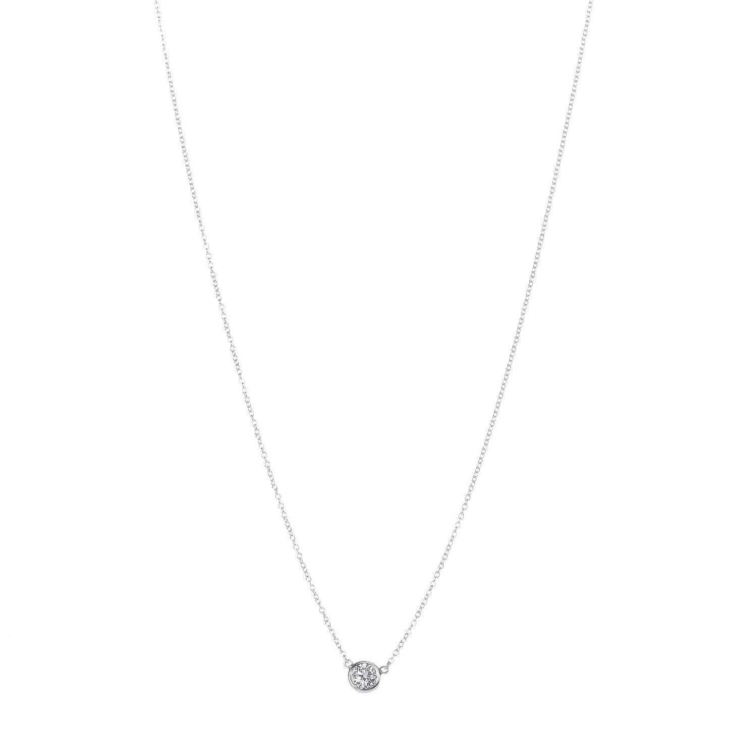 Platinum Diamond .37ct Elsa Peretti Diamonds by the Yard Pendant Necklace