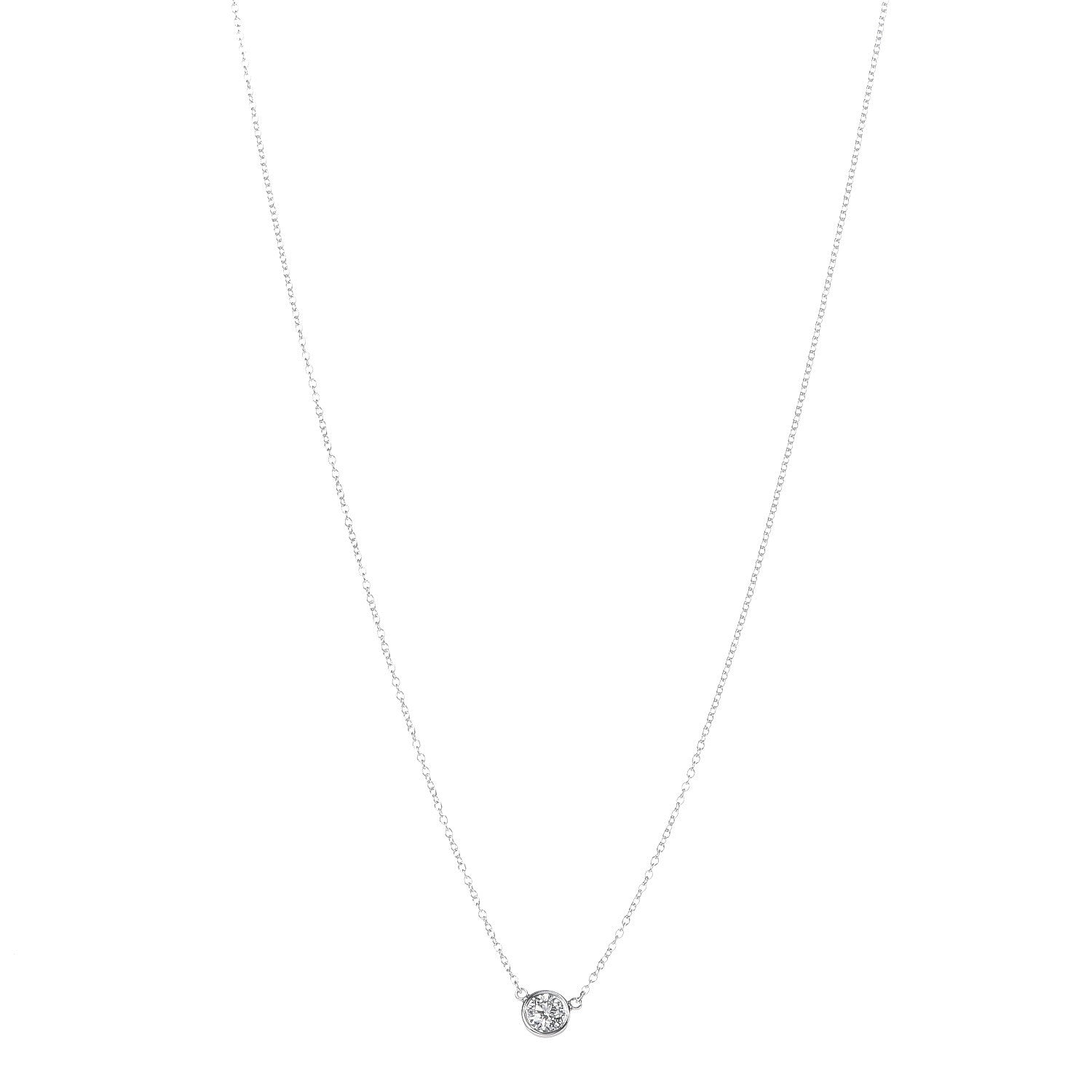 Tiffany Platinum Diamond .37ct Elsa Peretti Diamonds by the Yard Pendant Necklace 1 of 11