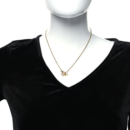 Louis Vuitton Crystal Loulougram Necklace Gold 2 of 7