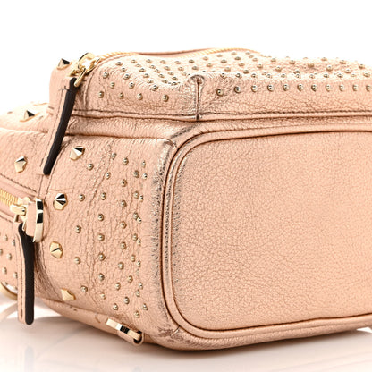 MCM Metallic Calfskin Stud X-Mini Stark Bebe Boo Backpack Champagne Gold 9 of 11