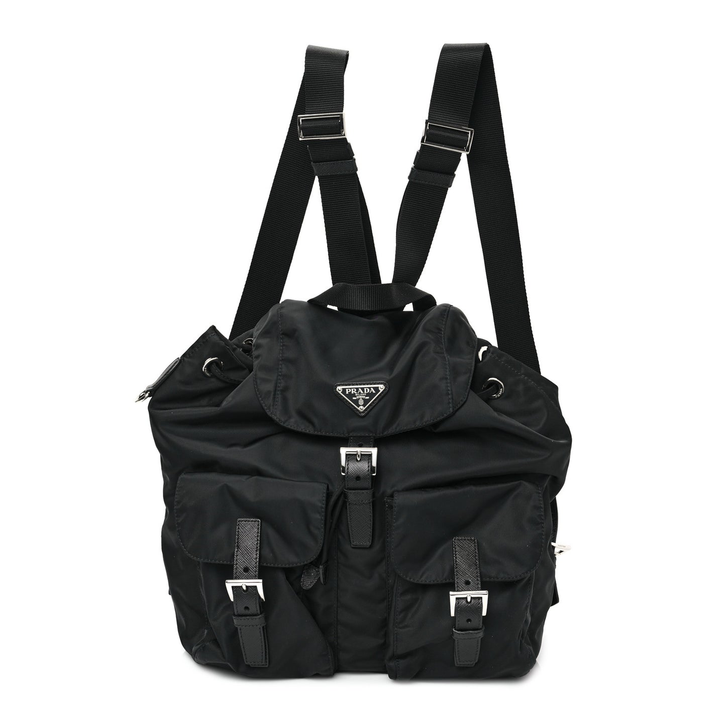 Re-Nylon Saffiano Medium Backpack Black