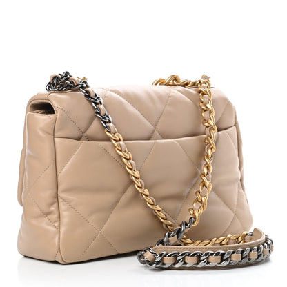 Chanel Lambskin Quilted Large Chanel 19 Flap Dark Beige 3 of 11