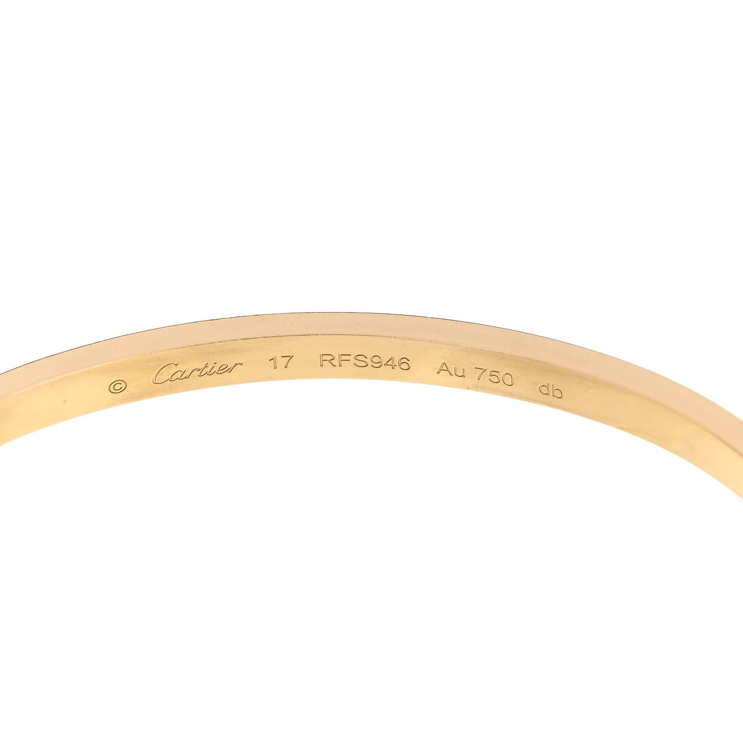 18K Yellow Gold Small LOVE Bracelet 17