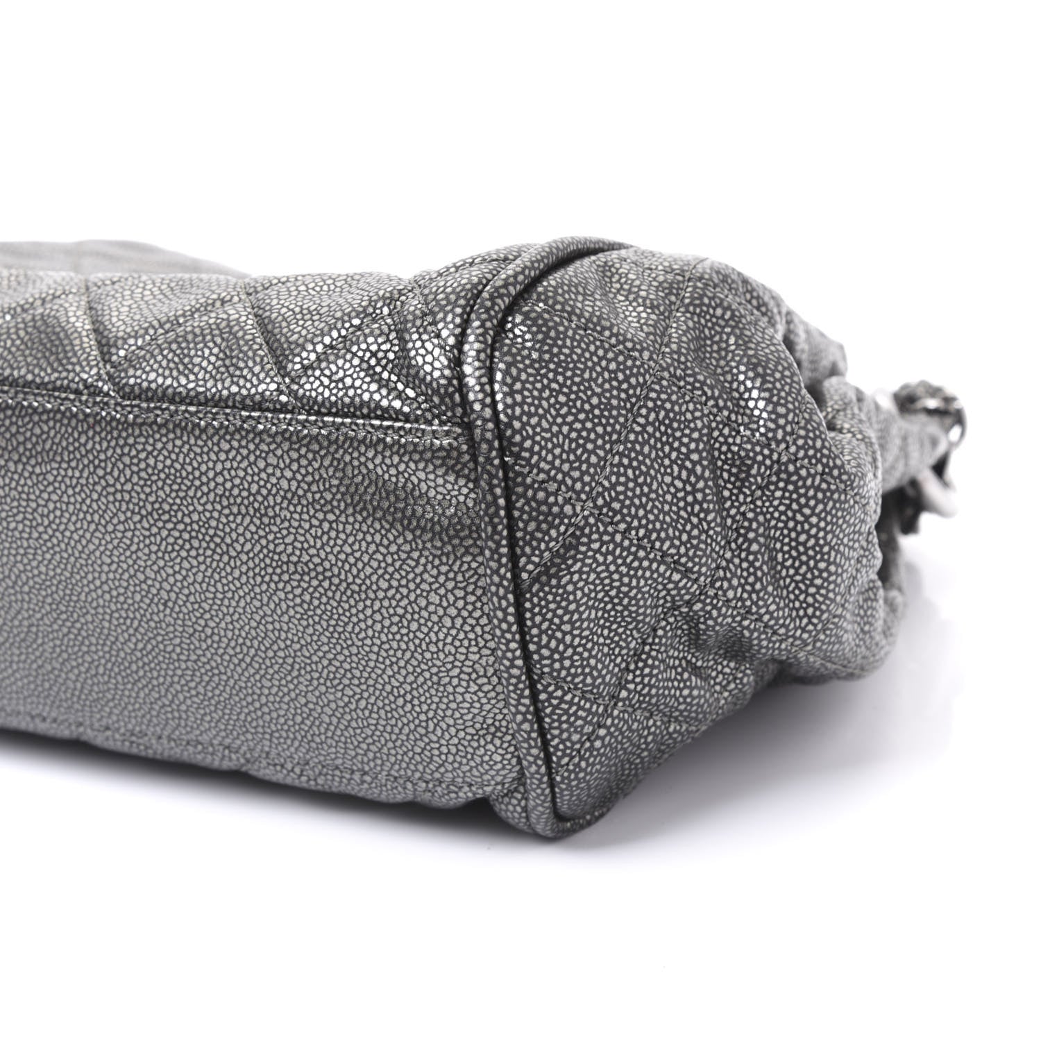 Chanel Metallic Caviar Quilted Timeless Accordion Flap Dark Silver 6 of 9