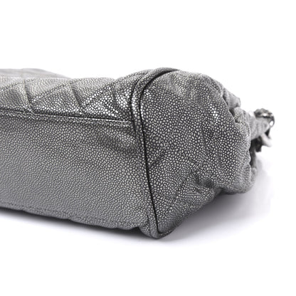 Chanel Metallic Caviar Quilted Timeless Accordion Flap Dark Silver 6 of 9