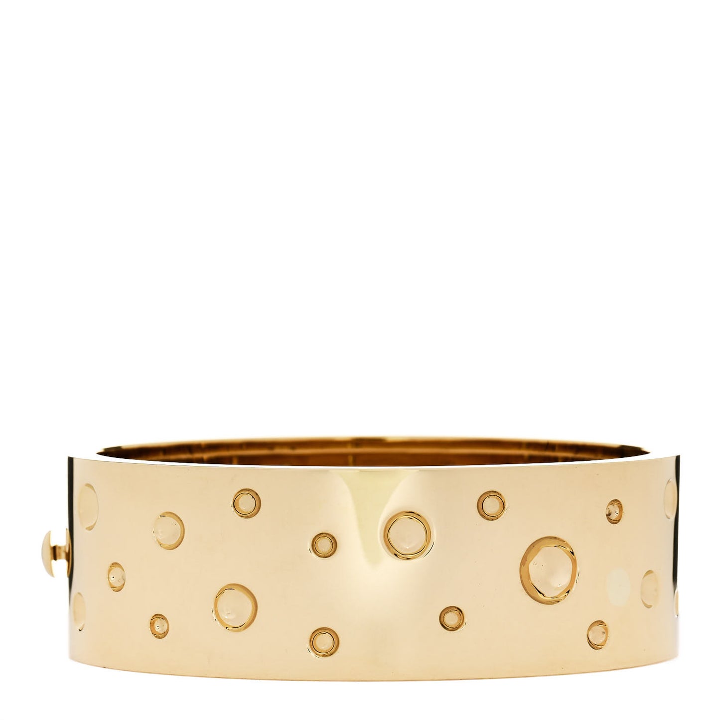 18K Yellow Gold Wide Pois Moi Luna Bangle Bracelet