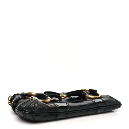 Gucci Goatskin Patent Horsebit Chain Clutch  Black 4 of 11