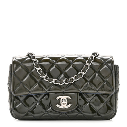 Chanel Patent Calfskin Quilted Mini Rectangular Flap Navy Blue 1 of 10